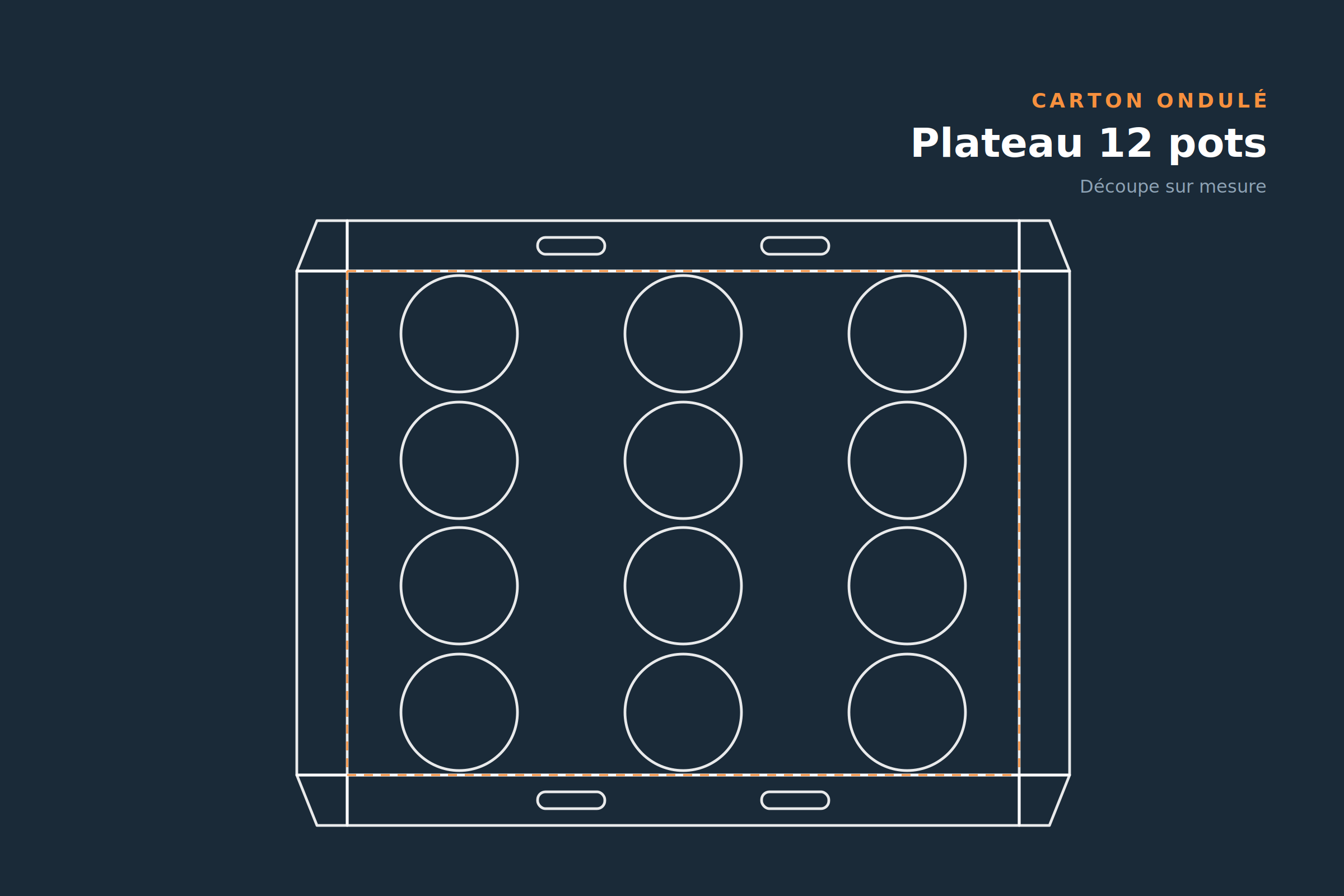 Plateau en carton ondulé pour 12 pots